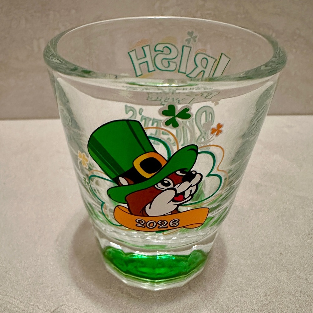 Buc-ee's St Patricks Day Shot Glass, Irish I Were at, Green Base, 2026 Design